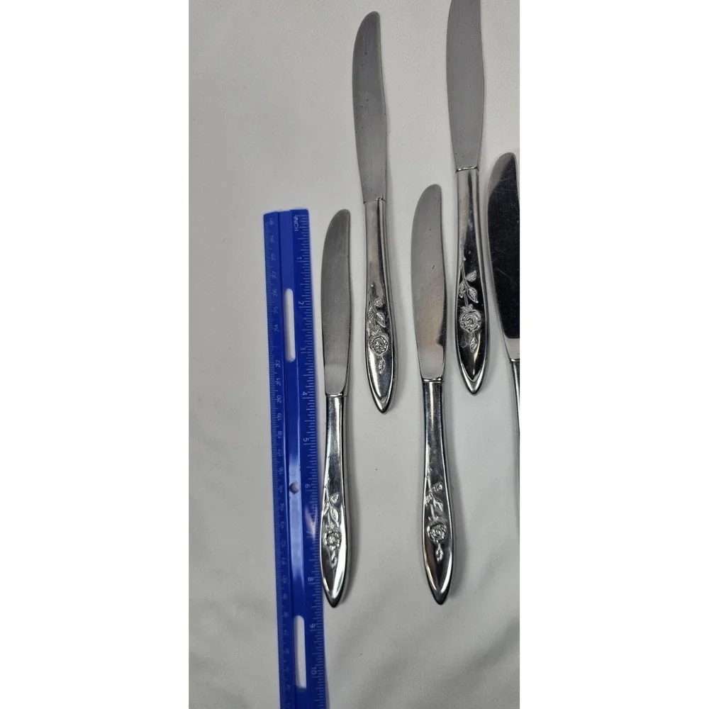 Oneida Community MY ROSE Stainless Flatware set of‎ 8 Dinner Knives 8 1/2